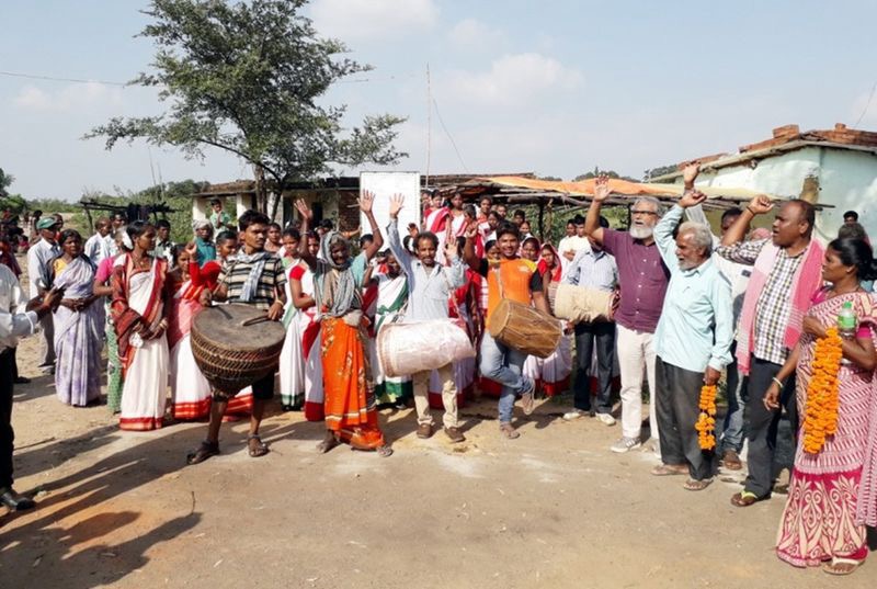 Community celebration with traditional drums